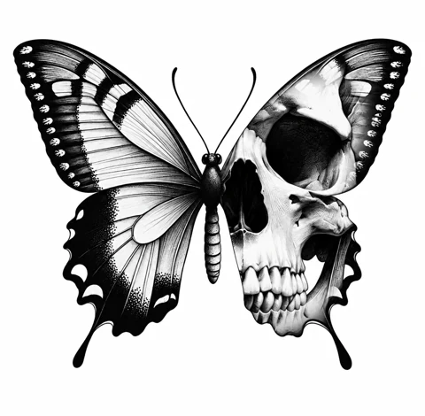 Butterfly & skull