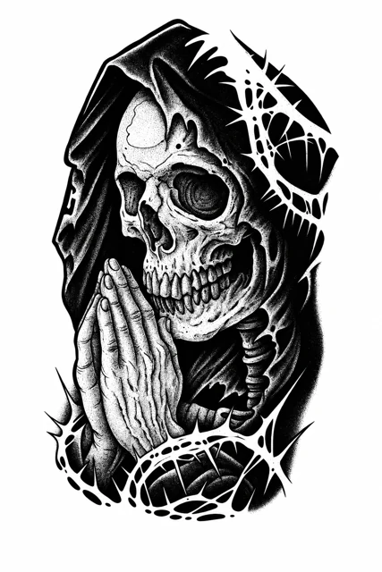 Praying skeleton