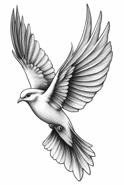 Dove in flight