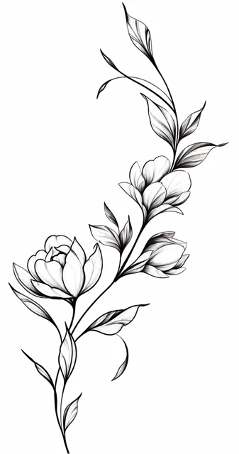 Wildflowers & flowing vine