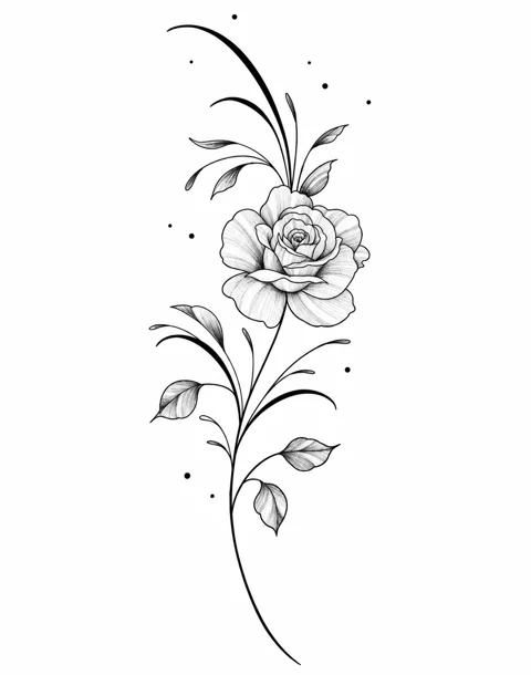 Rose & trailing leaves